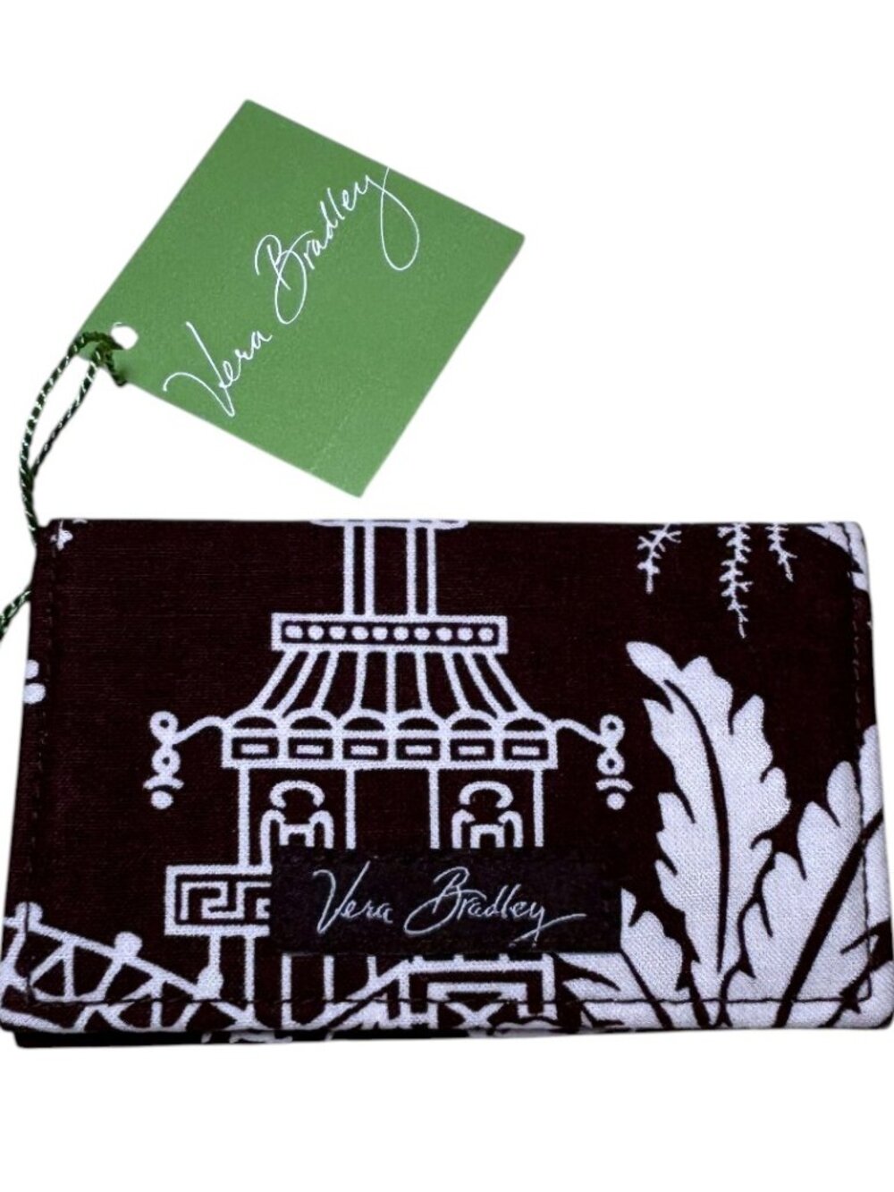 NEW Vera Bradley Imperial Toile Card Holder Wallet Retired Pattern Brown White